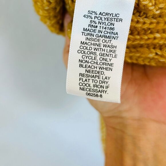 Arizona NWOT v neck v back dolman sleeve slouch sweater in M mustard yellow - Picture 7 of 9